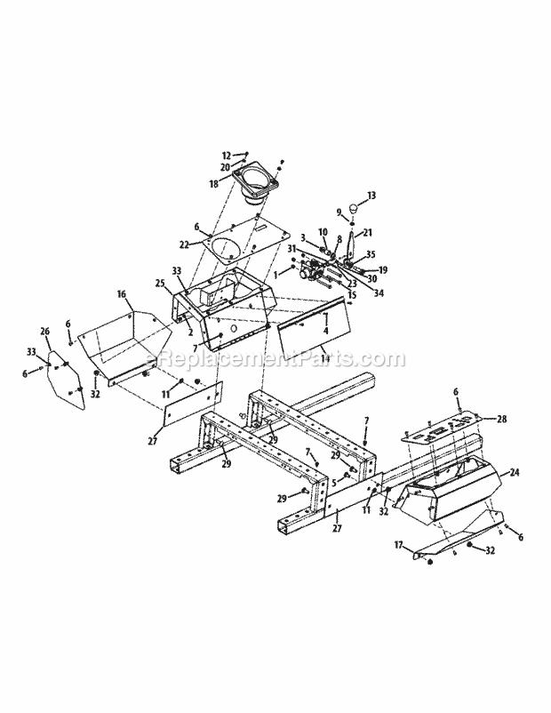 Control Group Diagram and Parts List for S6031-KW 53DI8DU6050-31HP Cub Cadet Lawn Tractor
